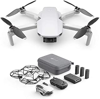 DJI Mavic Mini Combo - Ultralight and Portable Drone, 30 min. Flight Time, Transmission 2 Km, 3-Axis Gimbal, 12MP, Video HD 2, 7K, 3 Batteries, Remote Controller, Intelligent Flight Battery