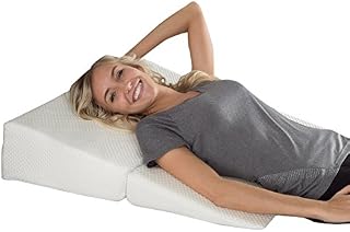 Folding Wedge Pillow-Memory Foam Pillow with Bamboo Fiber Cover-For Heartburn, Acid Reflux, Snoring