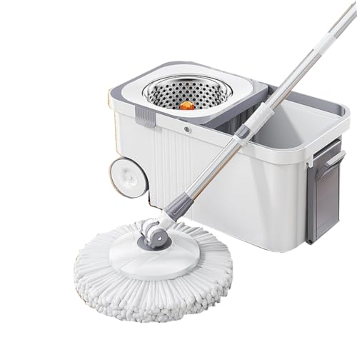 Cubo con fregona giratoria 360° para limpiar sin esfuerzo suelos y azulejos del hogar 2