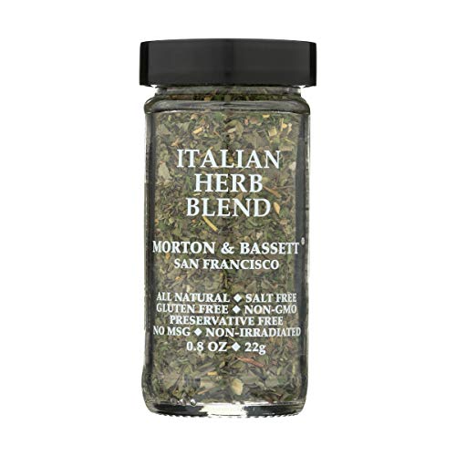 Morton & Bassett Italian Herb Blend, 0.8 oz – Non-GMO, Salt-Free, Flavorful Mix for Pasta, Pizza & Mediterranean Dishes