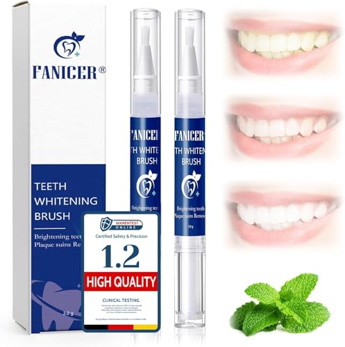 2 Piezas Lápiz Blanqueador Dental,Gel Profesional para Dientes Blancos, Elimina Manchas de Café/Té, Fácil Aplicación, Ideal para Viaje