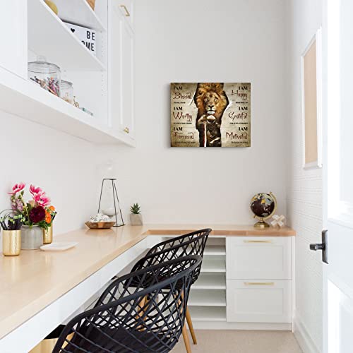 Jesus Bible Verse Wall Art Christian Cross Lion Motivational Wall Religion Jesus Inspirational Scripture Painting Artwork Living Room Bedroom Church Wall Decor Framed Ready To Hang 16X20 Inch #TOP3