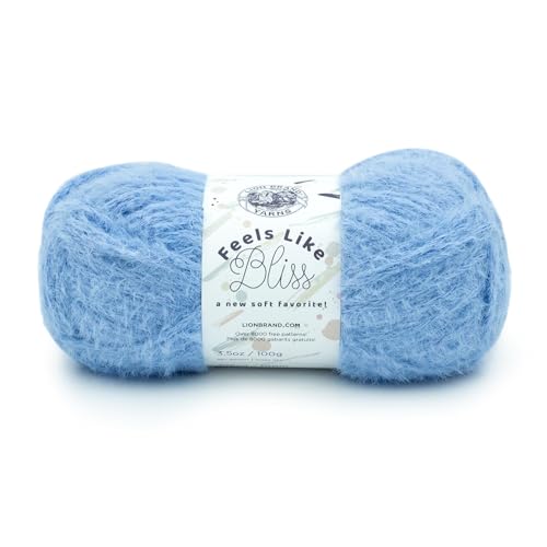 Image of Lion Brand Yarn Feels Like Bliss, Bulky Yarn for Knitting, Sky, 1 Pack
