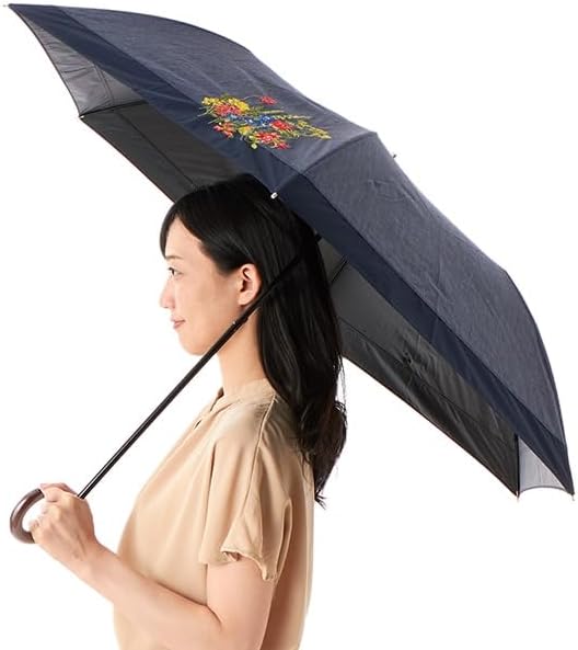 Amazon | [アクアスキュータム] アクセント刺繍晴雨兼用パラソル
