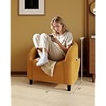 GarveeHome Accent Barrel Chair Boucle Club Chair Furry Sherpa Armchair Suitable for Living Room Bedroom Reception Room Office(Yellow) - Image 3