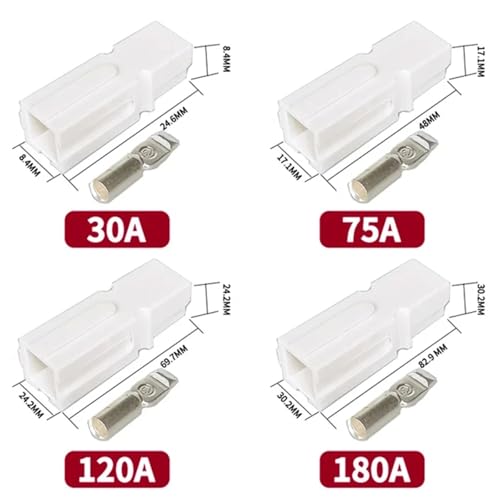 Terminales de conector modular blanco de 120 A y 600 V para Powerpole, 10 uds 2