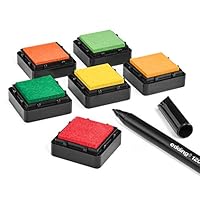 KATINGA Stempelkissen (6er Set) mit Stift für Fingerabdrücke, zum Basteln und zum kreativen Gestalten (6er Herbst)