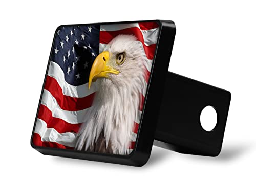 Hometrip Us Bald Eagle Flag Trailer Hitch Cover Plug Fits 2 Inch Receivers, 4 X 4 X 5 Inches #TOP5