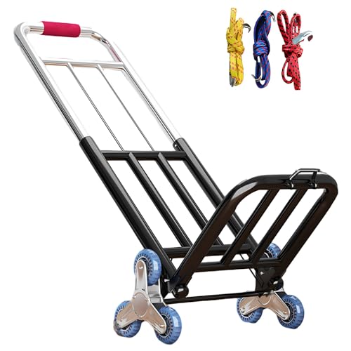 Carretilla Sube escaleras de Alta Resistencia, con Plataforma Plegable y Estructura de Acero Reforzado, Ideal para Uso Comercial(Crystal/28mm)