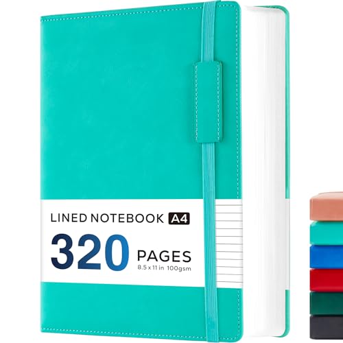 Bloc-notes A4 rigide et grand carnet d'écriture de 320 pages pour prendre des notes