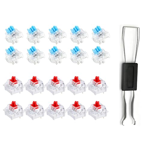 Image of 20 Pcs Mechanical Keyboard Switches, Blue Switch Mechanical Keyboard, Gaming Keyboard Switches, MX Mechanical Blue Switches, Universal Keyboard Switches for Custom Mechanical Keyboards