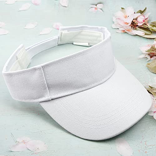 Rbenxia 5 Pieces Of White Adjustable Sport Visors Sun Visor Hats Cap Visors For Women And Men (One Size) #TOP4