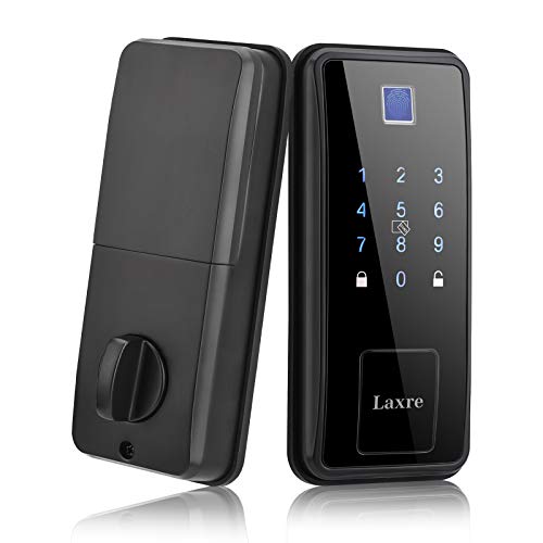Laxre Fingerprint Smart Door Lock, Entry keyless Front Door Lock , biometric Door Lock deadbolt, One-Touch Bluetooth Touchscreen Digital gate Lock, Easy Install for Home and Office