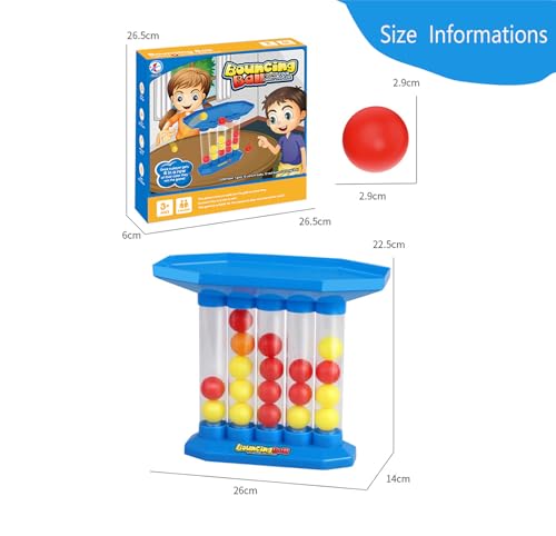 Bouncing Ball Tischspiel, Vier Gewinnt Spiel Hüpfball, 2024 Neues Bounce Off Game,Jumping Ball Tabletop Ping Pong Spielballspiel, 4 Shots Desktop Bouncing Toy für Kinder Familie und Party