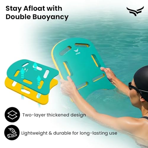 Image of VFK by Xtrim 25mm Extra Thick Swimming Kick Board, Swimming Floater for Adults & Kids, Kickboard for Beginners Training, Float Pad with All Holding Angles