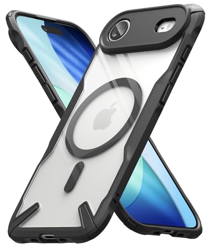 Image of Ringke Fusion-X Magnetic Compatible with iPhone Air (17 Air) Case Back Cover [Strong Magnet] Military Protection Transparent Hard Back Advanced Protection TPU Bumper - Magnetic Black