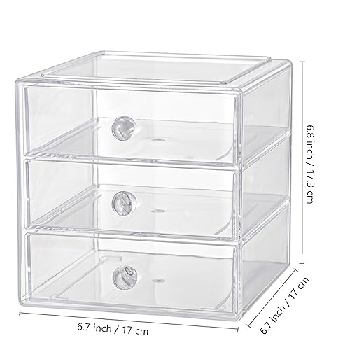 HOJKMA Makeup Organiser Storage Box with 3 Drawers - Image 2