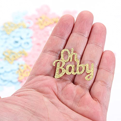 Image of 220 Pcs Baby Nipples Pacifier Confetti Glitter Oh Baby Gender Reveal Pink Blue Pacifier Table Confetti for Baby Shower Gender Reveal Party Decorations by Topfunyy