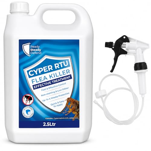 Flea Killer Spray 2.5L | Cypermethrin-Based RTU Treatment for Indoor Use | Fast-Acting Long-Lasting Protection | Insect Spray for Commercial Properties Hotels Warehouses & Home Use