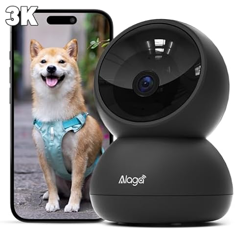 Alaga Indoor Security Camera, 3K, 360° Pan/Tilt, AI Pet Detection, Night Vision, Speaker, Works with Alexa & Google Assistant, 5G & 2.4G WiFi, Black (A Year 7 Day Pet Time Album) Cover