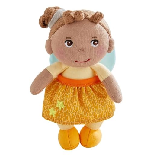 HABA Schutzengel Holly – Kuscheliges Stoffpüppchen (15 cm), perfektes Willkommensgeschenk für Babys & Kleinkinder – Waschbar bei 30 °C – 2011871001