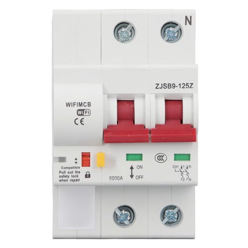 Disjoncteur intelligent 2P 100A Tuya pour domotique et tableau électrique connecté