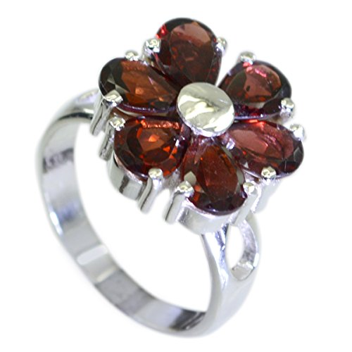 Bague en argent massif grenat véritable taille H à Z sans nickel