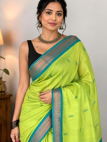 Image of South Cotton Gadwal Saree for Women | Celebrity Inspired Traditional Ethnic Wear | Chettinad & Kalyani Cotton Sarees | Soft Cotton Saree with Blouse Piece