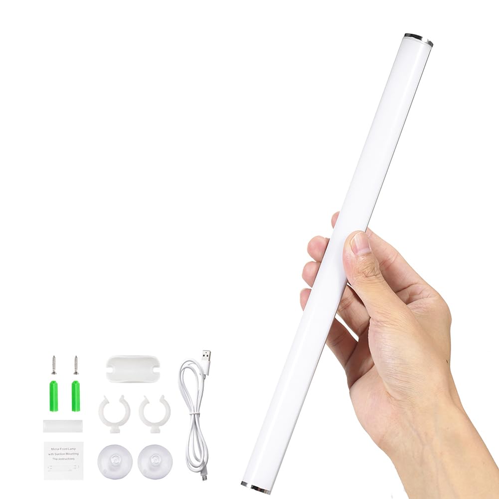 Cymwer LED Eye Protection Light USB Charging Selfie Light Touch Switch Mirror Front Lamp Dimmable Cordless IP44 Waterproof for Dressing Room