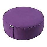 REEHUT Zafu Yoga Meditation Cushion, Round Meditation Pillow Filled with Buckwheat, Zippered Organic Cotton Cover, Machine Washable - 4 Colors and 3 Sizes (Purple, 12'x12'x4.5')