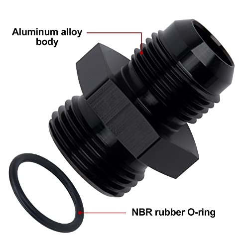 Image of EVIL ENERGY 8AN Flare to 10AN ORB Male Fuel Rail Adapter Fitting Black 2Pcs