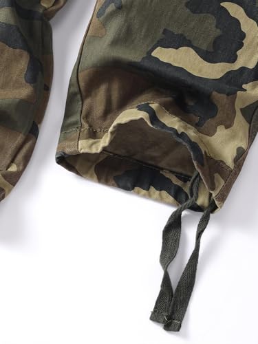 ZAFUL Men's Camo BDU Cargo Tactical Ripstop Casual Lightweight Baggy Combat 100% Cotton Pants with 8 Pockets(No Belt)2