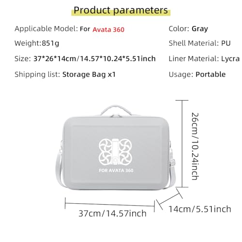 Bolsa de almacenamiento antichoque e impermeable para accesorios de Avata 360 3