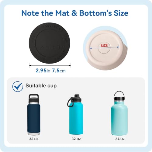Image of Silicone Bottom Protector for Hydro Flask 64 oz, Yeti Rambler 36 oz | Bottom Protector for CIVAGO 32 /40 oz, IRON FLASK 32 /40 oz Bottles, Anti-Slip Rubber Pad, Noise Reducing, BPA-Free(2.95 inch 75mm)