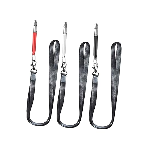HANABASS Dog Whistle Lanyard Pet Training Tool Stop Dog Barking Safe and Training Method Black White Red