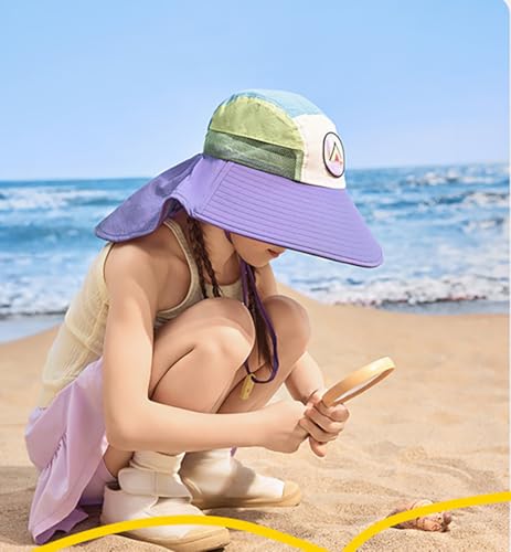 Kids Girls Boys Summer Sun Hat Unisex Adjustable Children Wide Brim Summer Beach Sun Cap2
