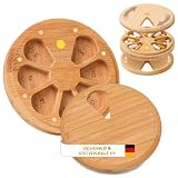 ELEMENTBOX Scatola magnetica dorata 24 K per pillole, 11 cm, 7 giorni, portapillole in legno