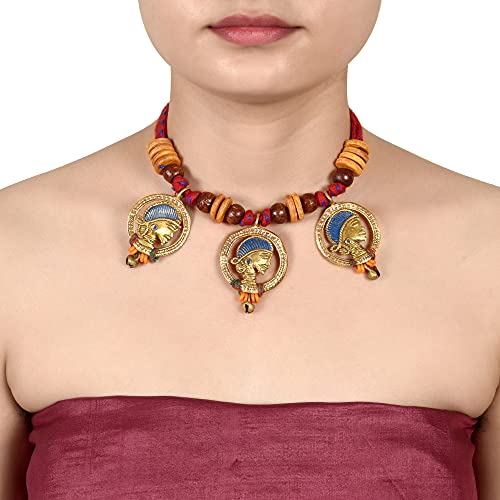 Image of AAKRITI ART CREATIONS Royal Empress Handcrafted Tribal Dhokra Necklace & Choker Collection | Queen-Inspired Artisan Brass Statement Jewelry | Ethnic, Regal & Elegant Necklaces for Women