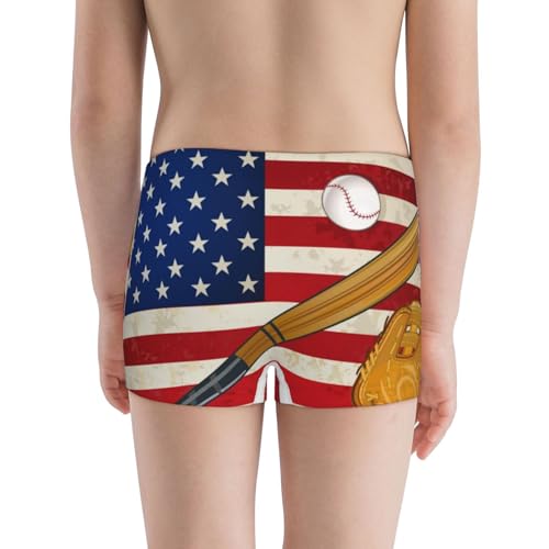 Boys' Cotton Boxer Brief Soft Underwear-American Flag And Baseball3