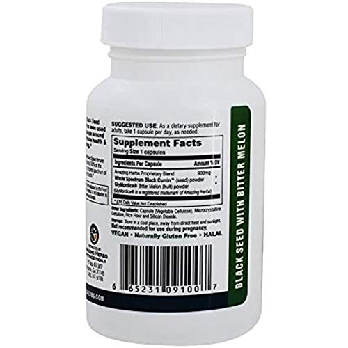Amazing Herbs Black Seed with Bitter Melon - 60 Capsules