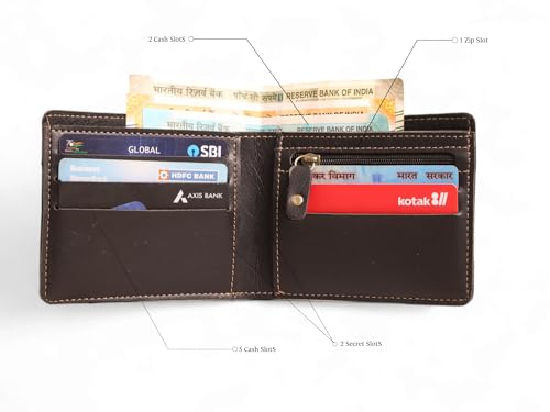 Image of Personalized Name & Charm Leather Wallet for Men |Customized Valentine Propose Day Gifts for Men Boy Teens Boyfriend Husband Father Friend Family Office Lover Couples (Black)