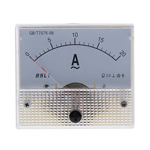 Loigohon アナログ電流計 2.5精度クラス パネルメーター プラスチック製 0-20A 電気システム用