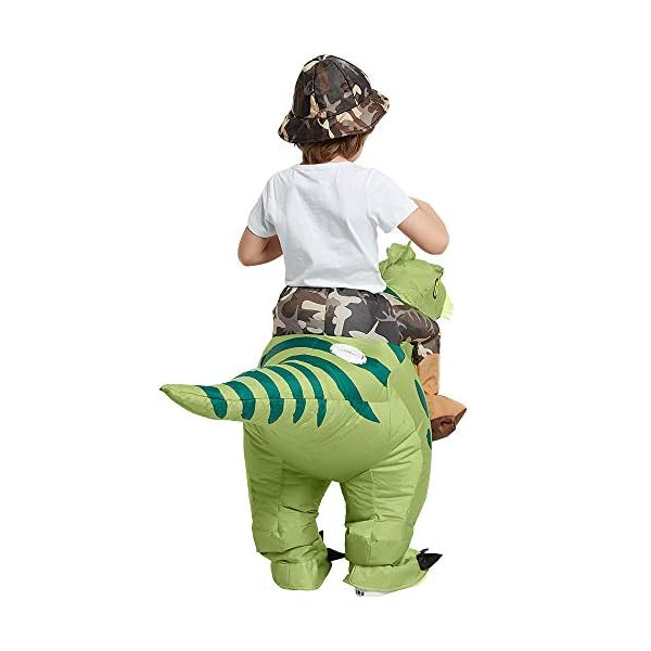 One casa inflatable dinosaur costume riding t rex air blow up funny fancy dress party halloween costume for kids - image 7