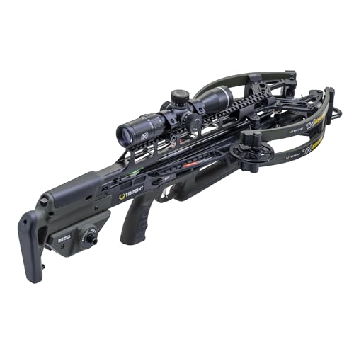 TenPoint TX Ultra 29.5 Moss Green - 460 FPS - Our Fastest Forward Draw Crossbow Ever - Equipped with EVO-X Marksman Elite Scope Ambidextrous Safety + ACUslide MAXX Cocking & De-Cocking System
