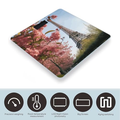 Báscula Digital de Baño FekiLoot con Diseño Torre Eiffel miniatura 3