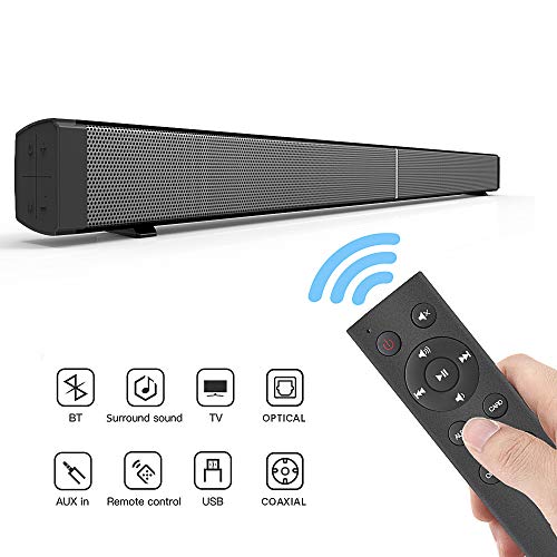 Sanwo Soundbar, 32-Inch 2.0 Channel Sound Bars with Remote Control for TV Wireless