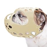 BARKLESS Dog Muzzle for Short Snout, Soft English Bulldog Muzzle for Biting, Chewing, Licking, Flat-Faced Bulldog Mouth Guard for Aggressive Dogs Grooming Walking, Allows Drinking