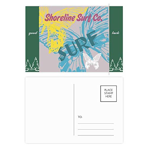 Cartes postales surf papillon Bonne chance : le cadeau idéal pour amateurs de voyage et mer