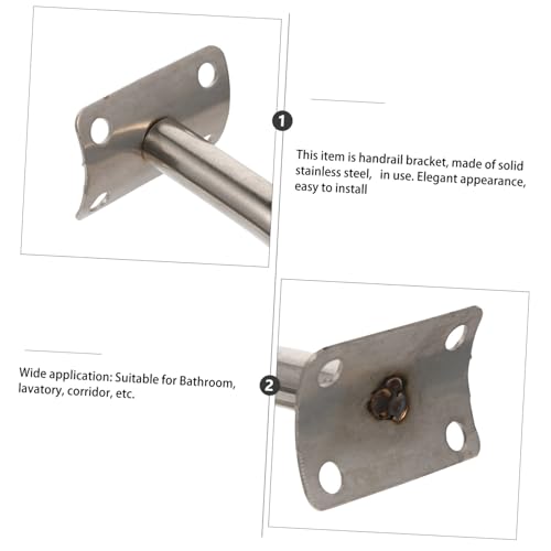 Soporte de barandilla de acero inoxidable para pasamanos de metal de 4 piezas 3