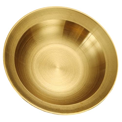 FUNOMOCYA Stainless Steel Salad Bowl Rimmed Salad Plates Bowl for Cooking Home Mixing Bowl Salad Serving Tray Wide Rim Pasta Plate Pasta Noodles Food Containers Home Essentials Golden